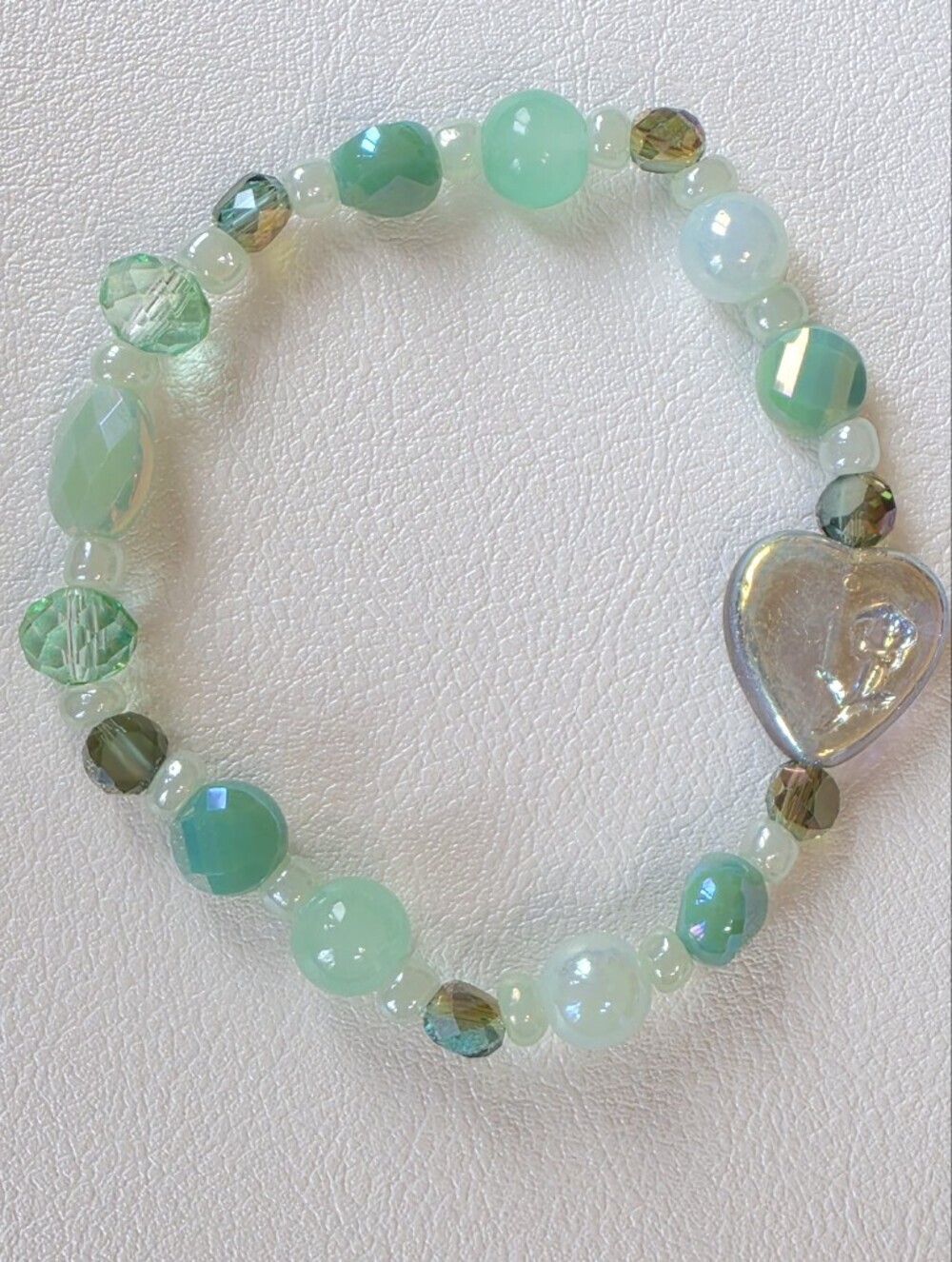 Handcrafted Mint Green Beaded Bracelet